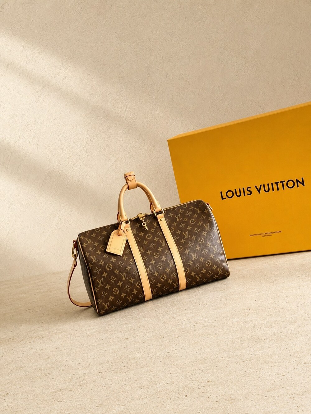 Louis Vuitton Monogram Canvas Keepall 55 Travel Bag with Shoulder Strap